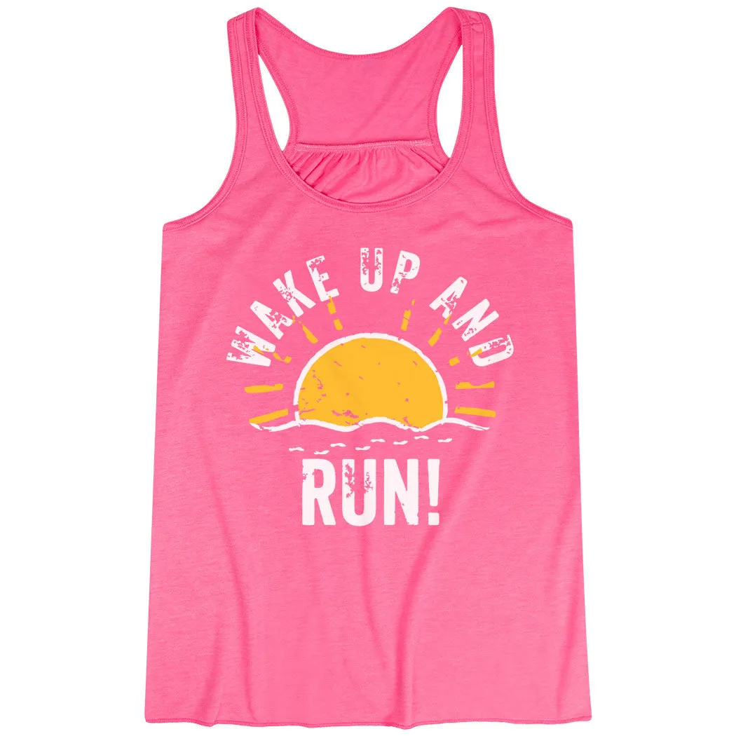 Flexible Sole local control Flowy Racerback Tank Top - Wake Up And Run
