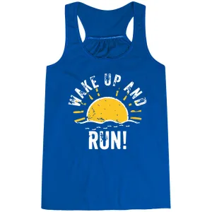 Flowy Racerback Tank Top - Wake Up And Run above ground