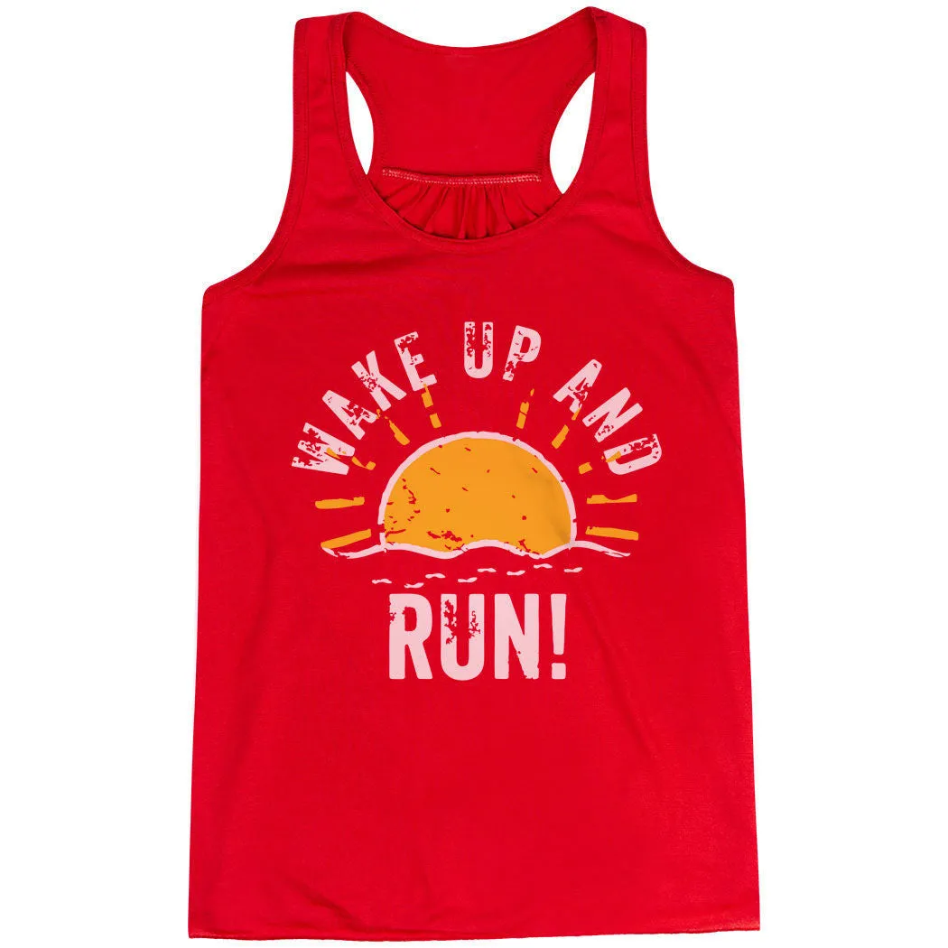 Flowy Racerback Tank Top - Wake Up And Run high intensity conflict Urban - friendly