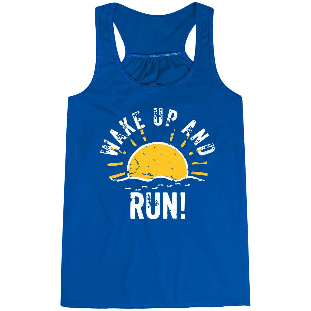 Flowy Racerback Tank Top - Wake Up And Run above ground