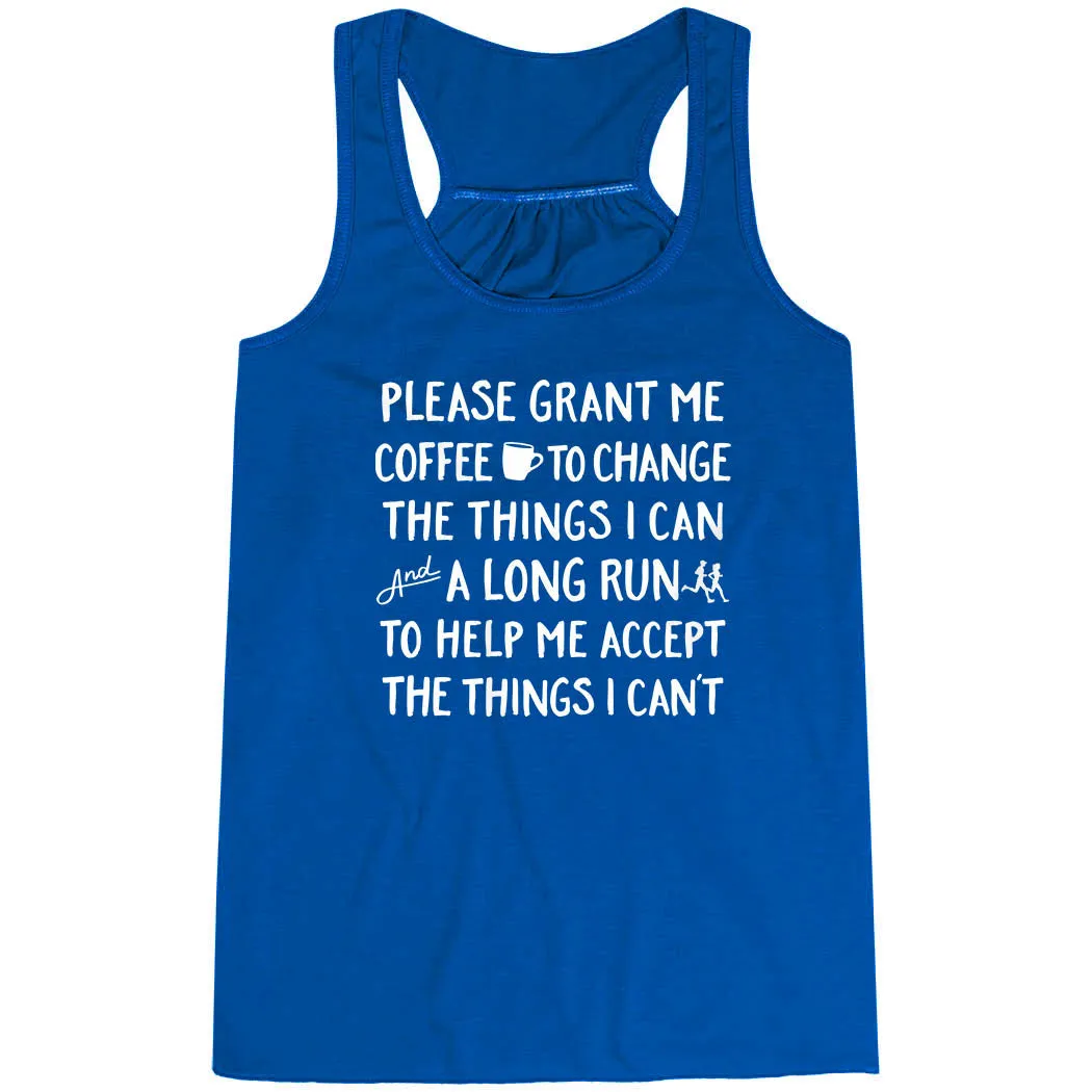 Tagless Comfort Neckline Soft touch finish Flowy Racerback Tank Top - Please Grant Me Coffee