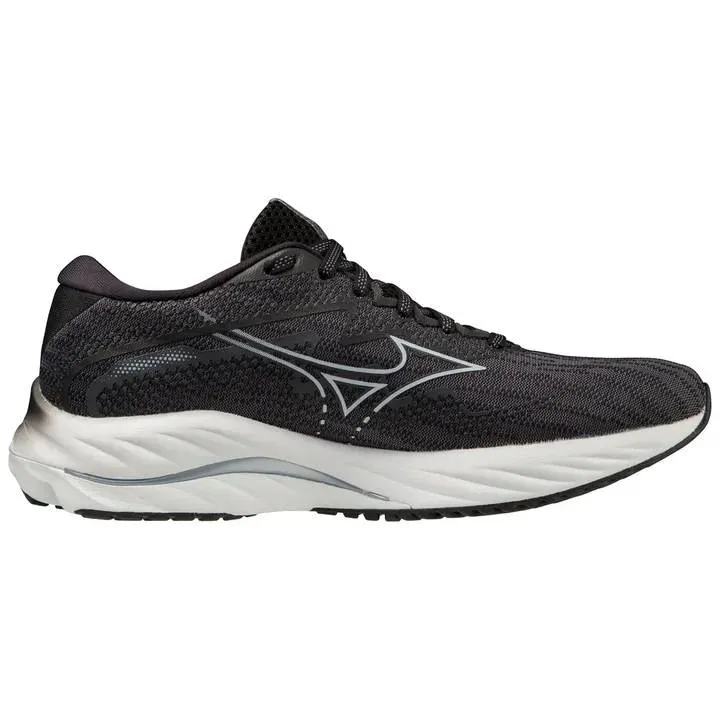 Mizuno Wave Rider 27 Wide (Womens) - Ebony/Snowcrest/Black Customizable Fit Option