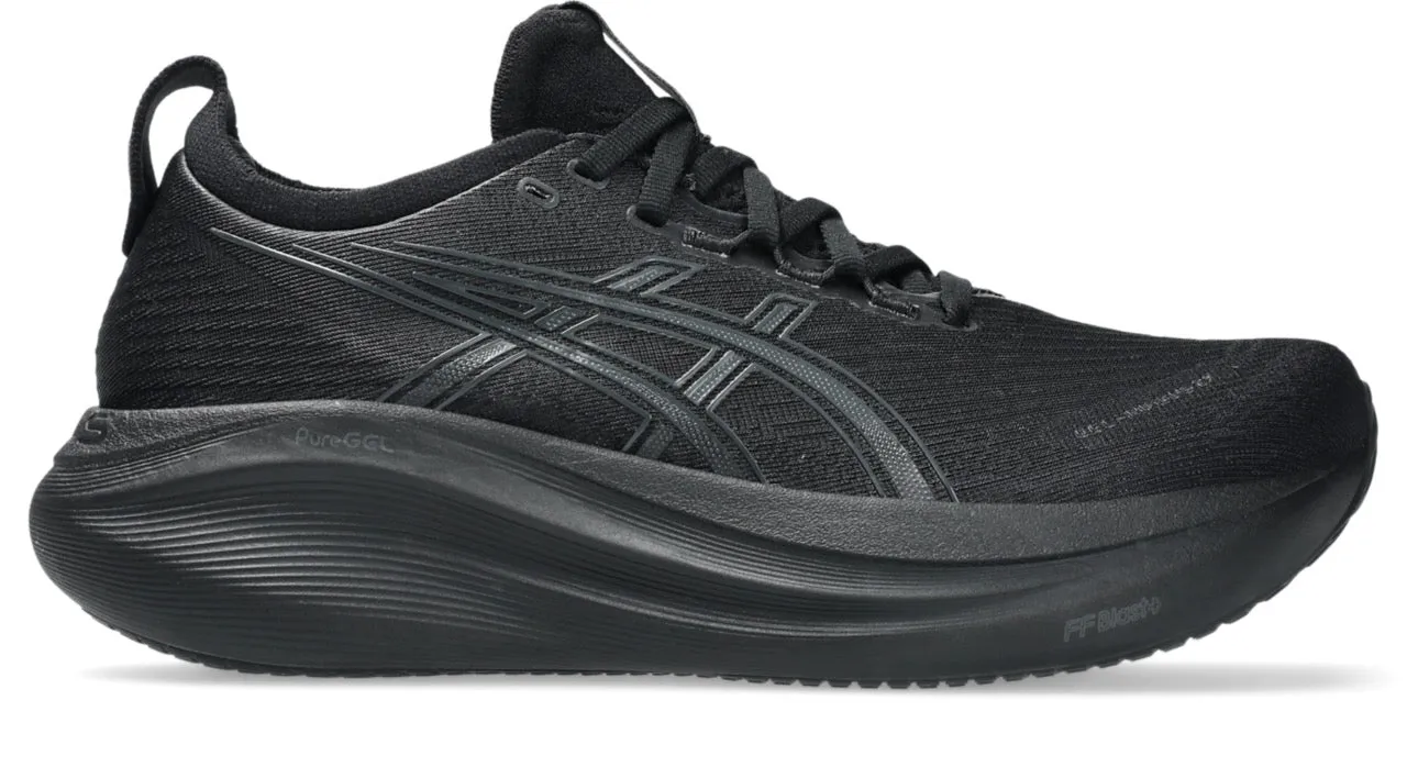 Women's Gel-Nimbus 27 (001 - Black/Graphite Grey) Ankle Lockdown