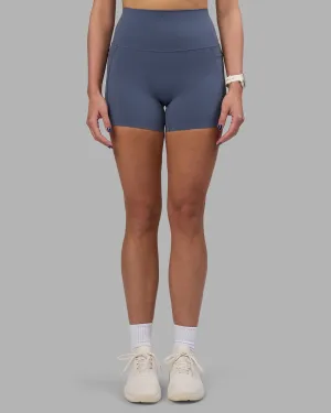 All Ages Travel Outfit Second Skin Elixir Ultra High-Rise 4" Short Pockets - Night Shadow