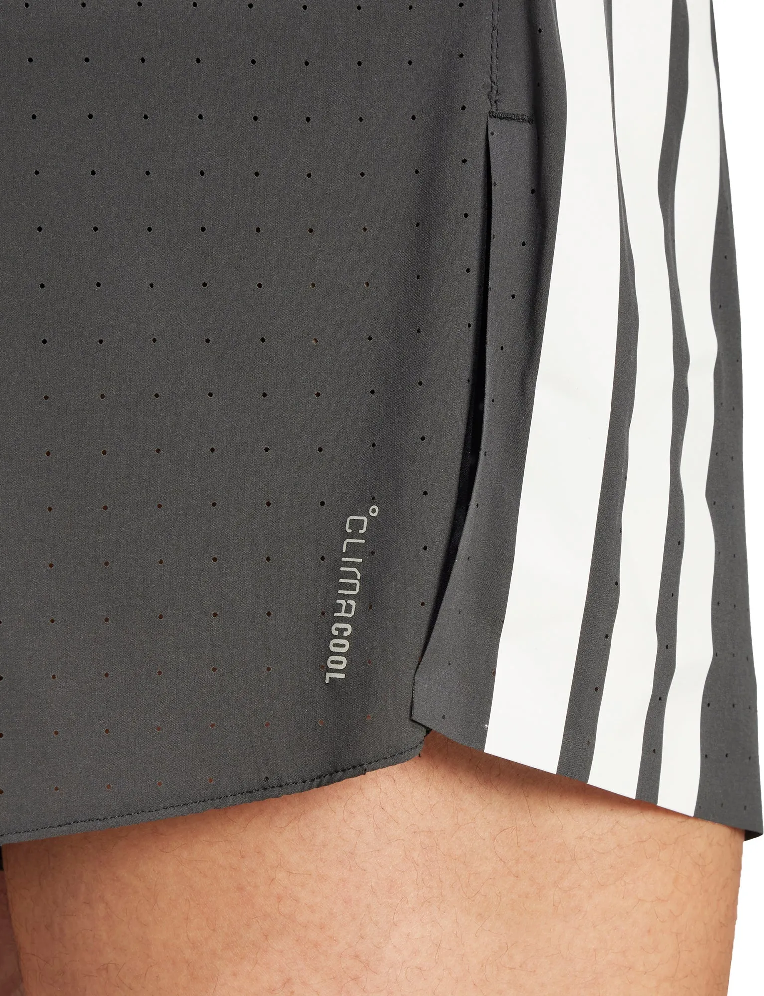 Teflon Coated Finish adidas Adizero 3 Inch Split Mens Running Shorts - Black