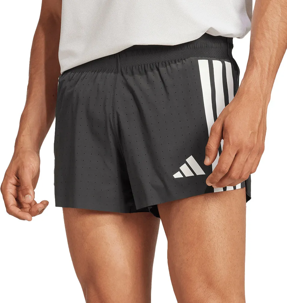 adidas Adizero 3 Inch Split Mens Running Shorts - Black Weekend Outing Smooth Fit