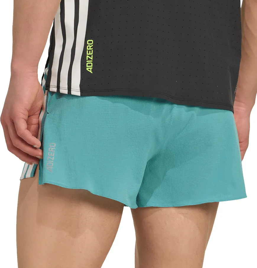adidas Adizero Gel Pocket 3 Inch Mens Running Shorts - Green Quick Flex Fit