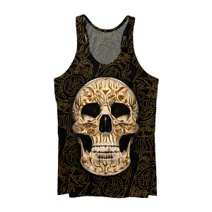 Combat - ready Smooth No Roll Hem Carved Skull Tank Top
