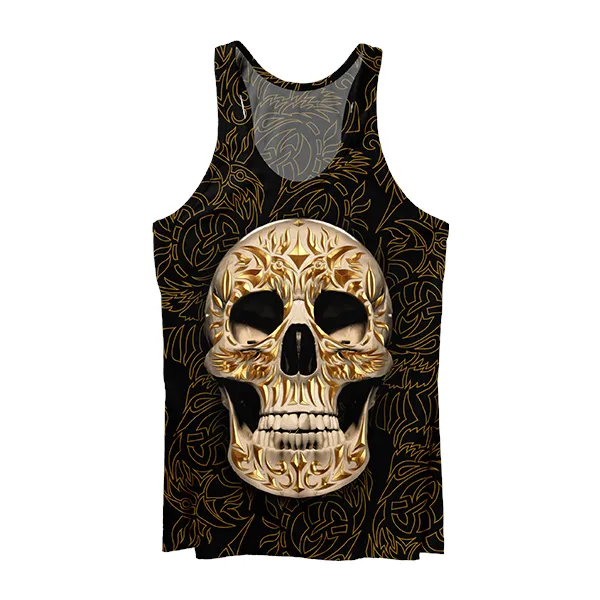 Combat - ready Smooth No Roll Hem Carved Skull Tank Top