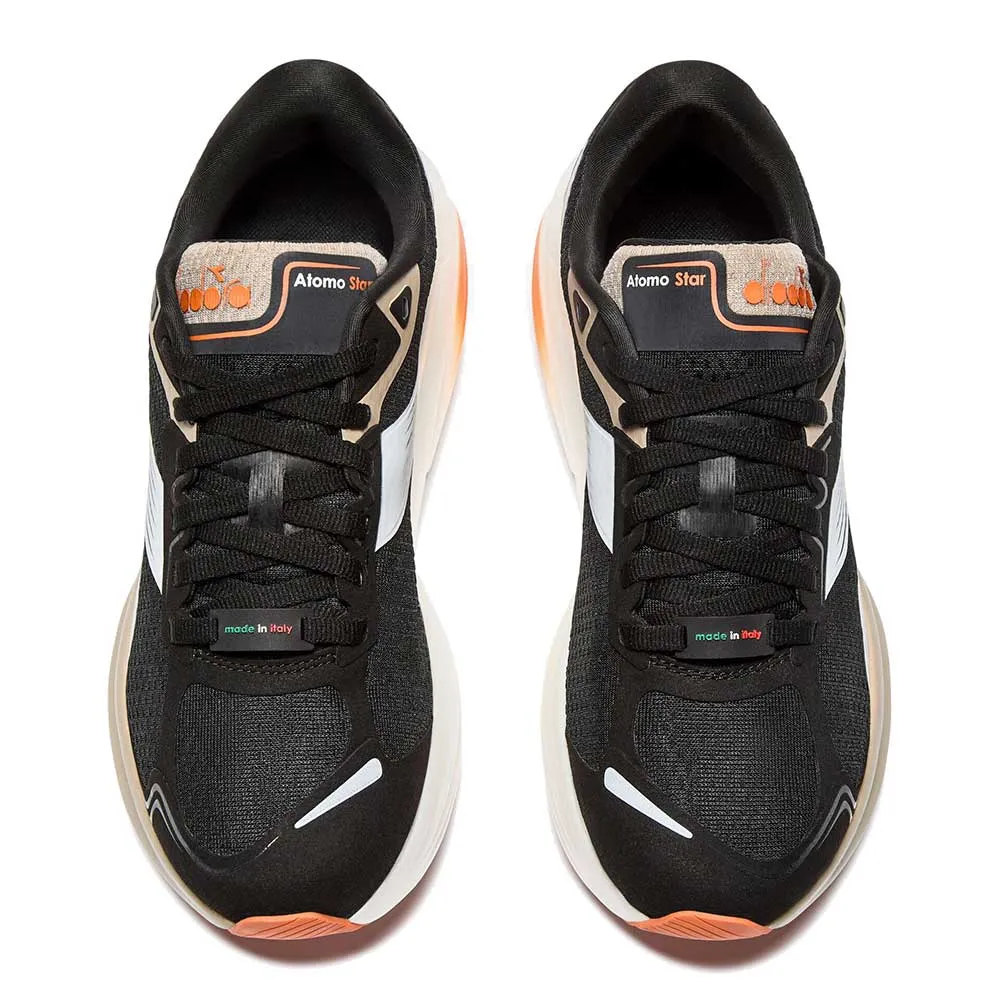 All Gender Atomo Star Running Shoe - Black/White/Hummus - Regular (D) Ankle Lock