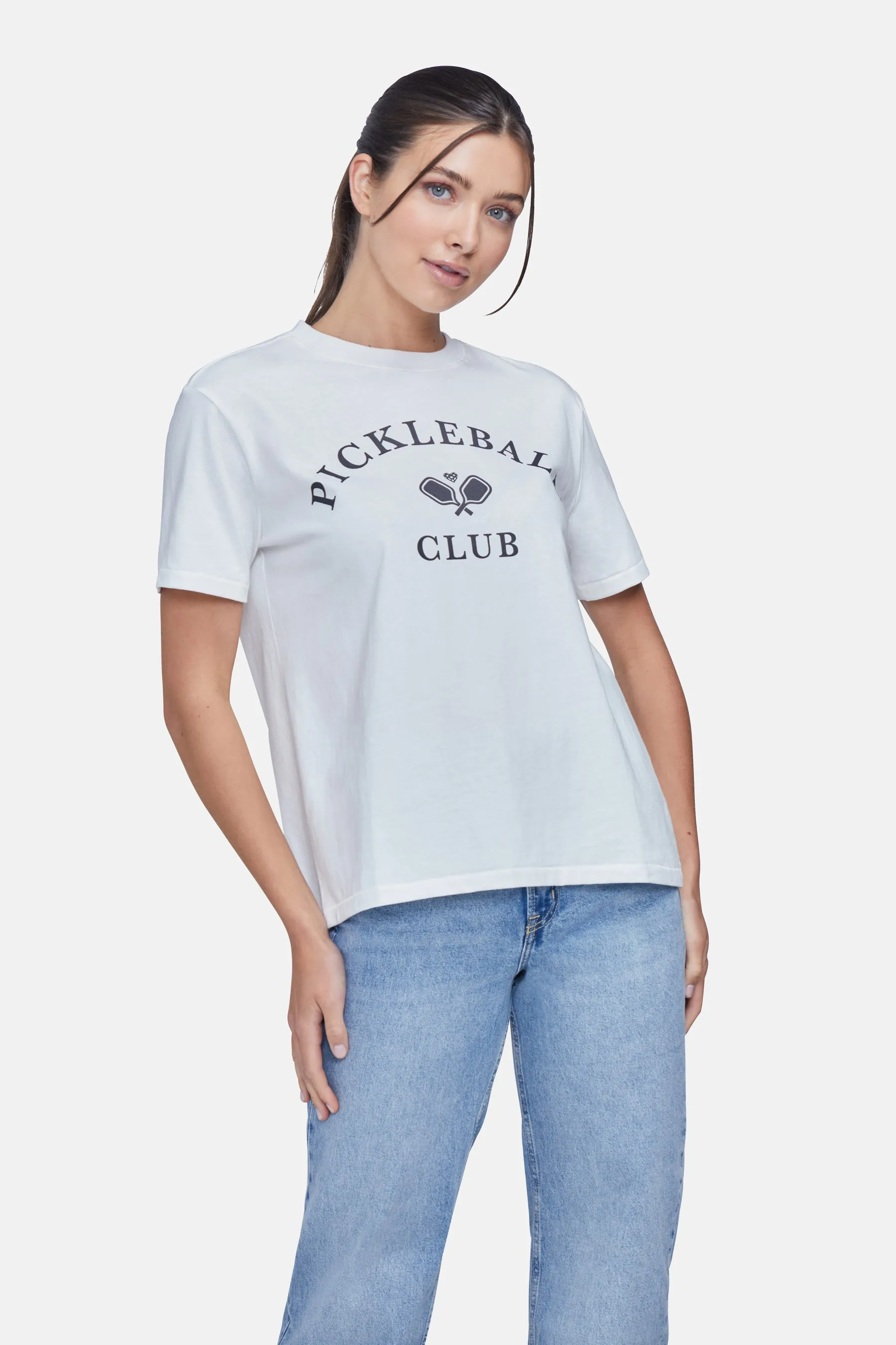 Cozy Fit Design loose fitting Pickleball Club Ryan Tee | Snow White