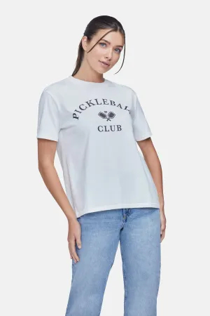 Cozy Fit Design loose fitting Pickleball Club Ryan Tee | Snow White