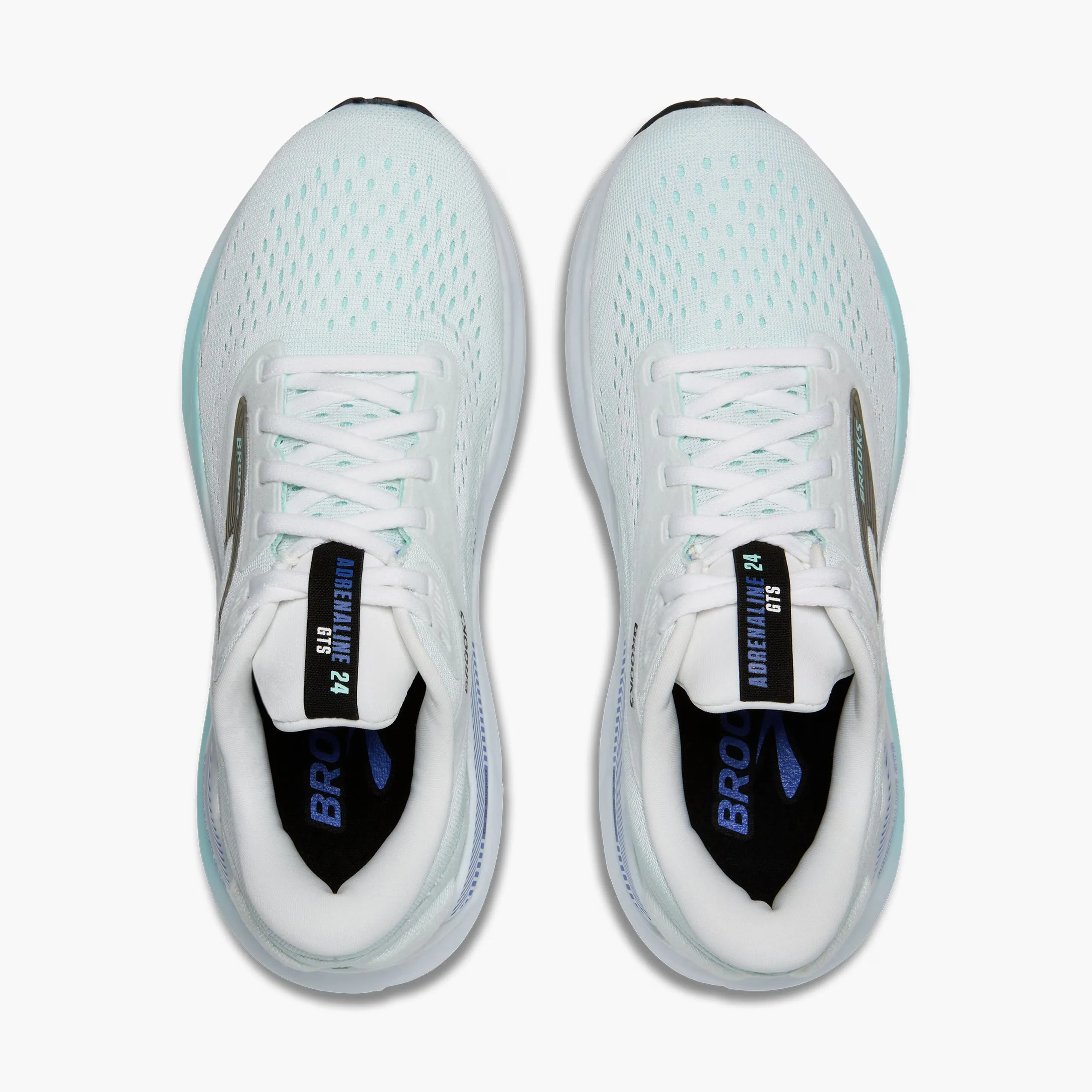 indoor shoes Contoured Collar Padding Brooks Women's Adrenaline GTS 24 Running Shoes White / Limpet Shell / Amparo