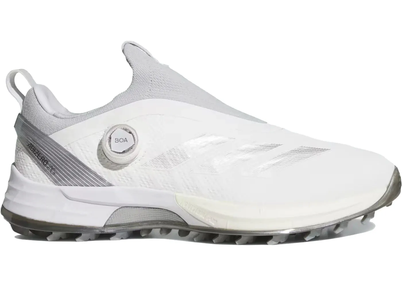 Adidas Adizero Zg Boa Spikeless Golf Cloud White Silver Metallic Harbor Walk Wearable Style
