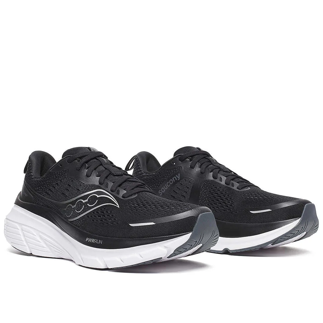 retro running gear running in an iconic bridge area shoes Women's Guide 18 Wide Fit Running Shoes Black / White