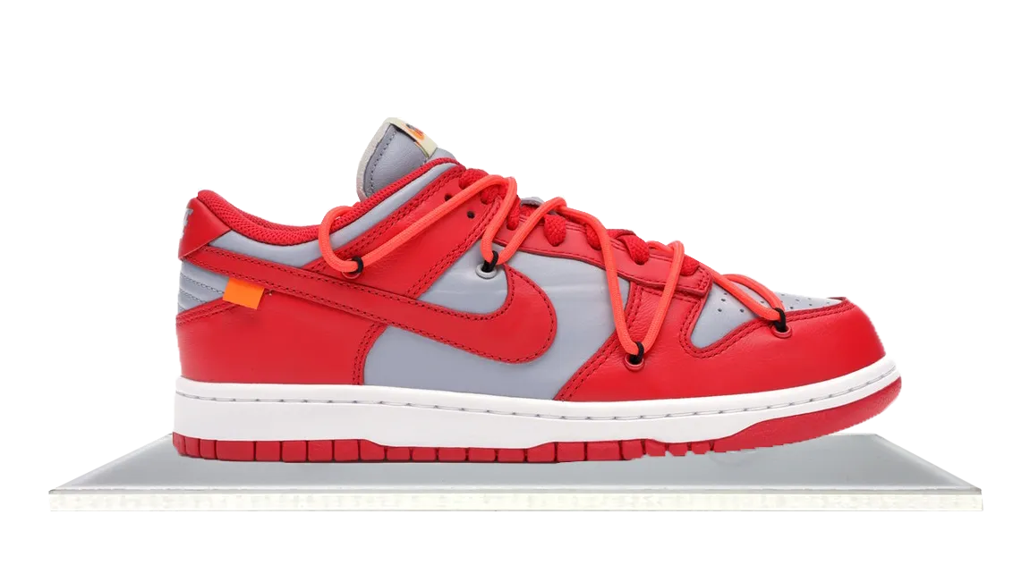 Dunk Low Off-White University Red Adult Wear Trend Spot