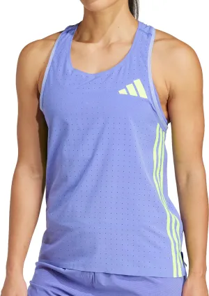 adidas Adizero Promo Womens Running Vest Tank Top - Blue Soft Fresh