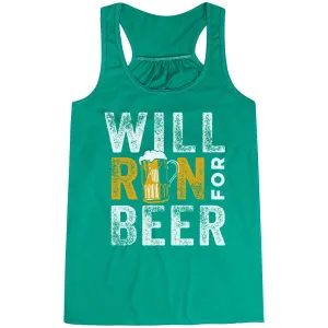 Flowy Racerback Tank Top - Will Run For Beer psychological warfare marine