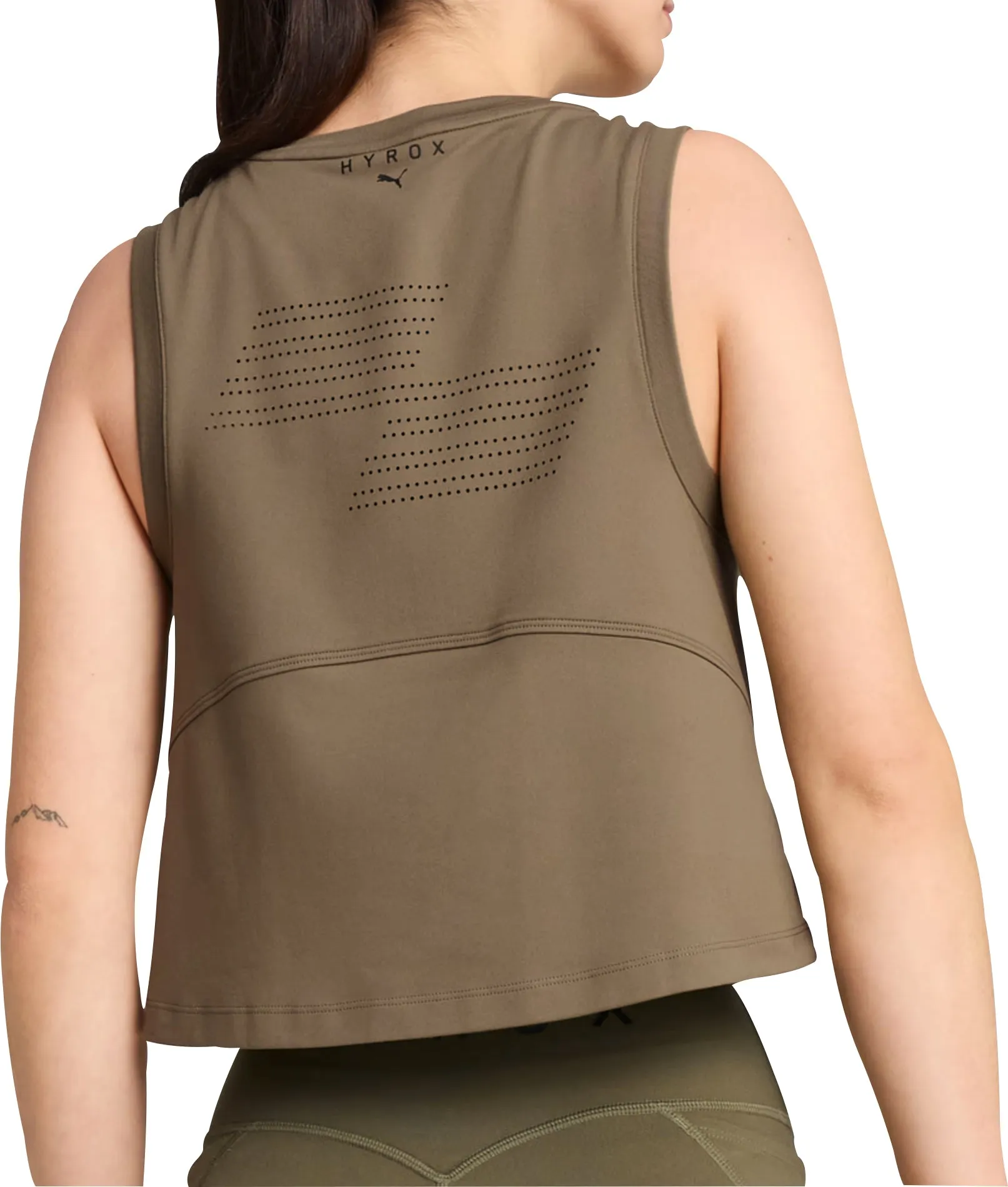 Puma X HYROX Cloudspun Womens Training Vest Tank Top - Green advertising campaign