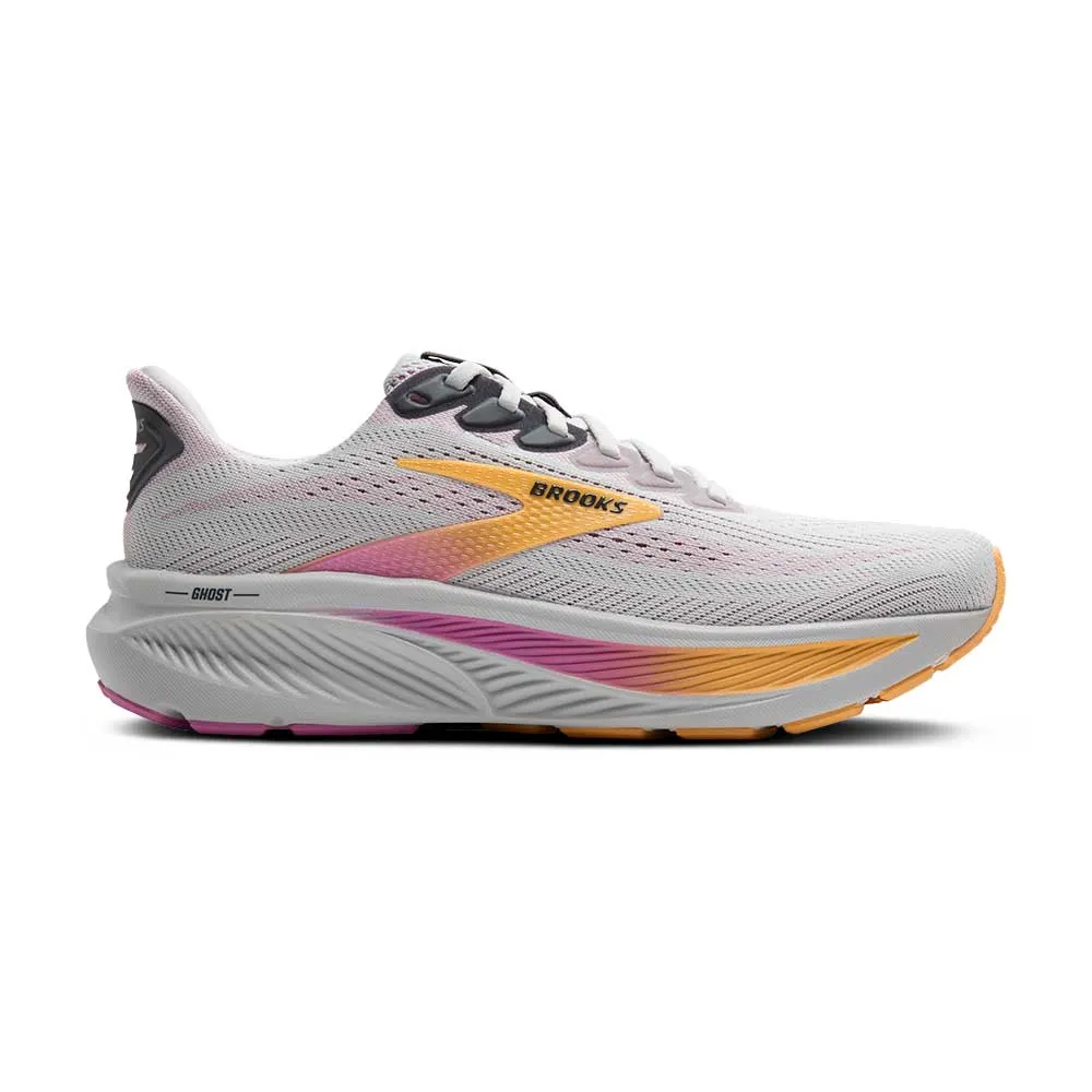 Ultra Breathable Upper rubber sole shoes Women's Ghost 17 Running Shoe - Oyster/Apricot/Pink - Narrow (2A)
