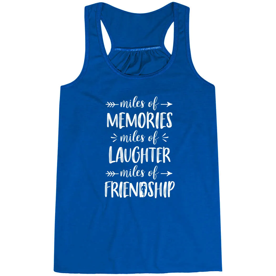 EcoFriendly Dye Enhanced Ventilation Flowy Racerback Tank Top - Miles of Friendship Mantra