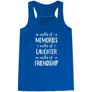 EcoFriendly Dye Enhanced Ventilation Flowy Racerback Tank Top - Miles of Friendship Mantra