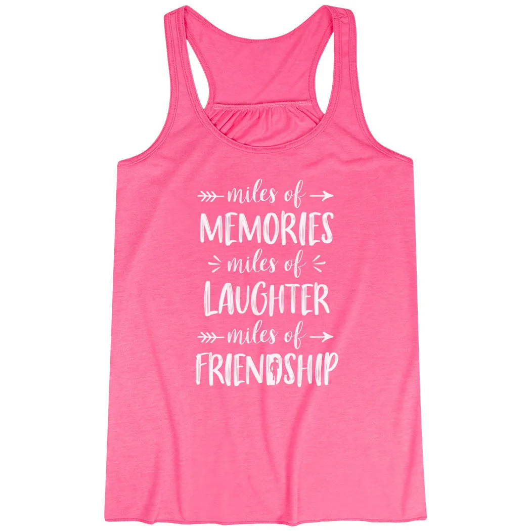 Flowy Racerback Tank Top - Miles of Friendship Mantra Soft Inner Lining Ultra Soft