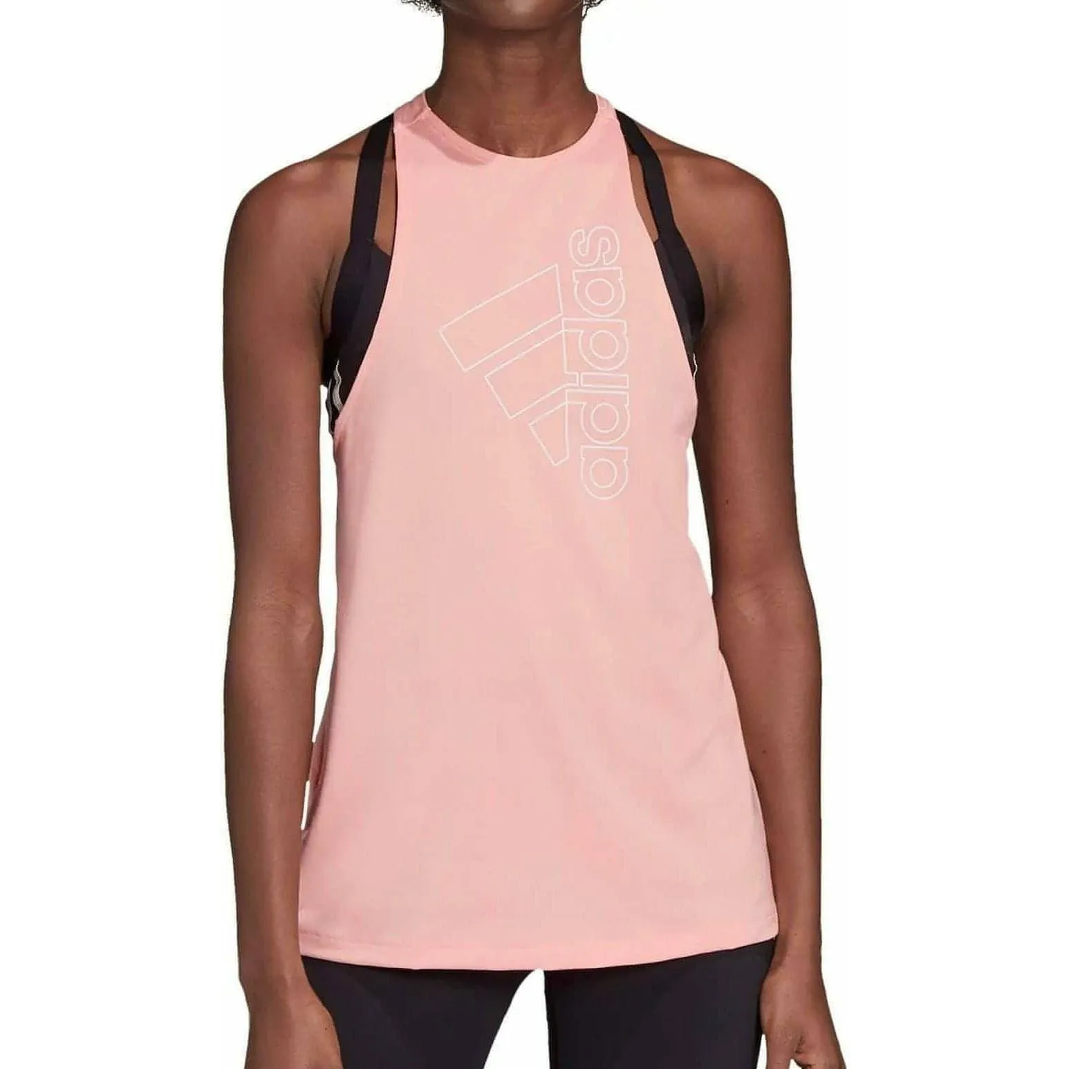 adidas Badge Of Sport Womens Training Vest Tank Top - Pink Intelligence - gathering Quick Access Pockets