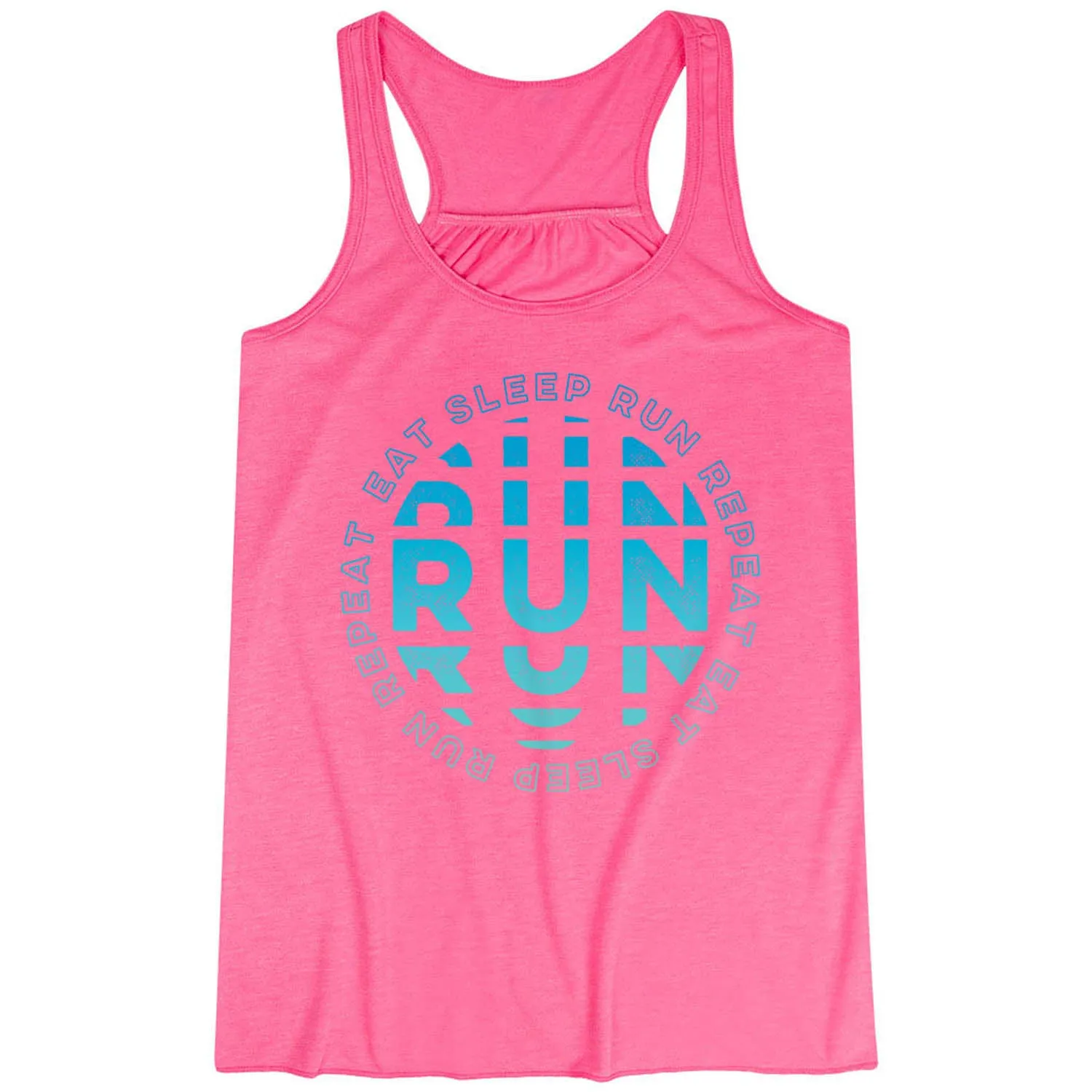 Style - modern Flowy Racerback Tank Top - Eat Sleep Run Repeat