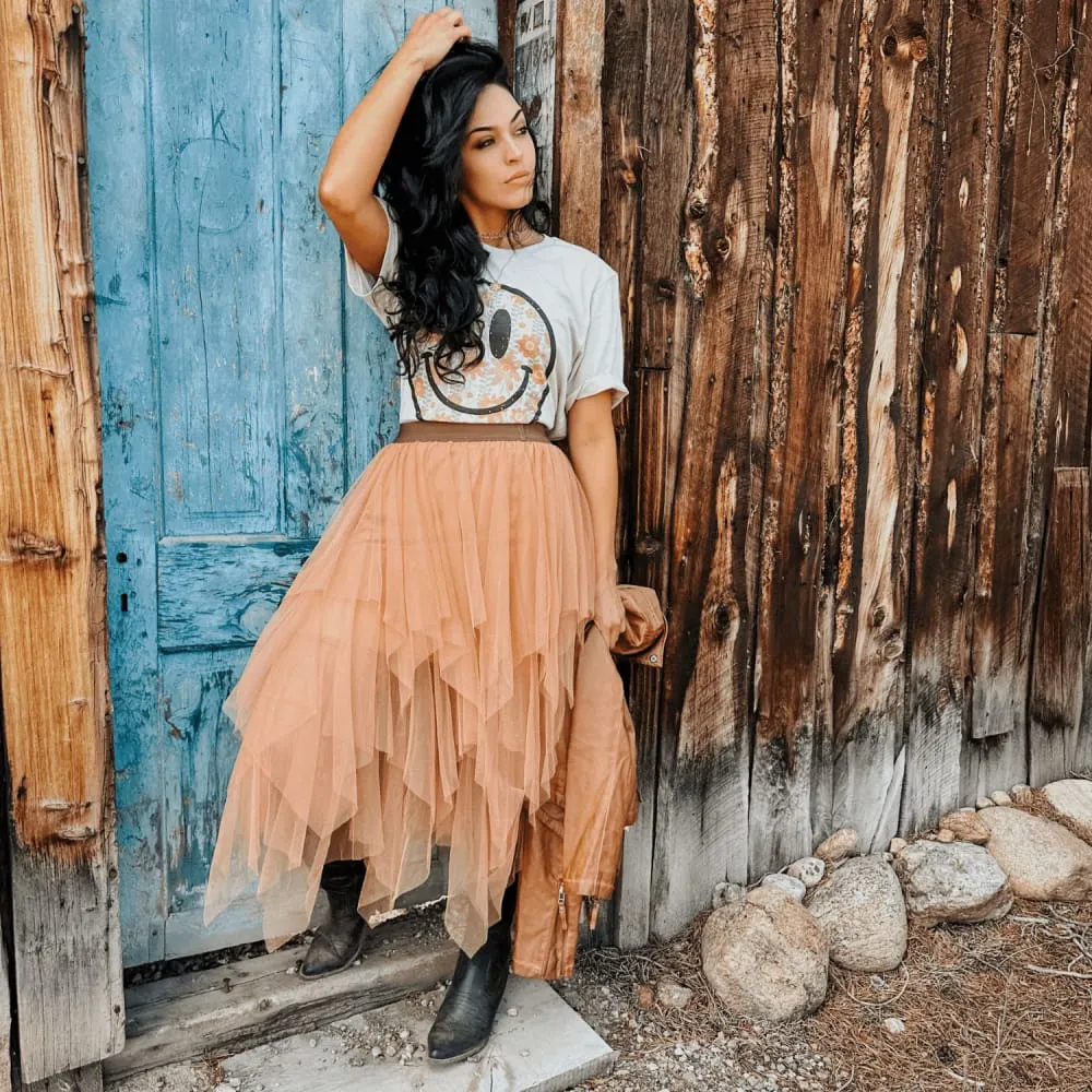 Cool Comfort Weekend Fashion Floral Smiley Tee