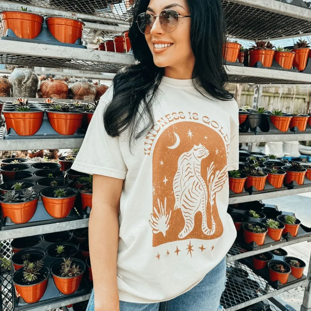 Durable Stitching Classic Fit Kindness Is Golden Tee