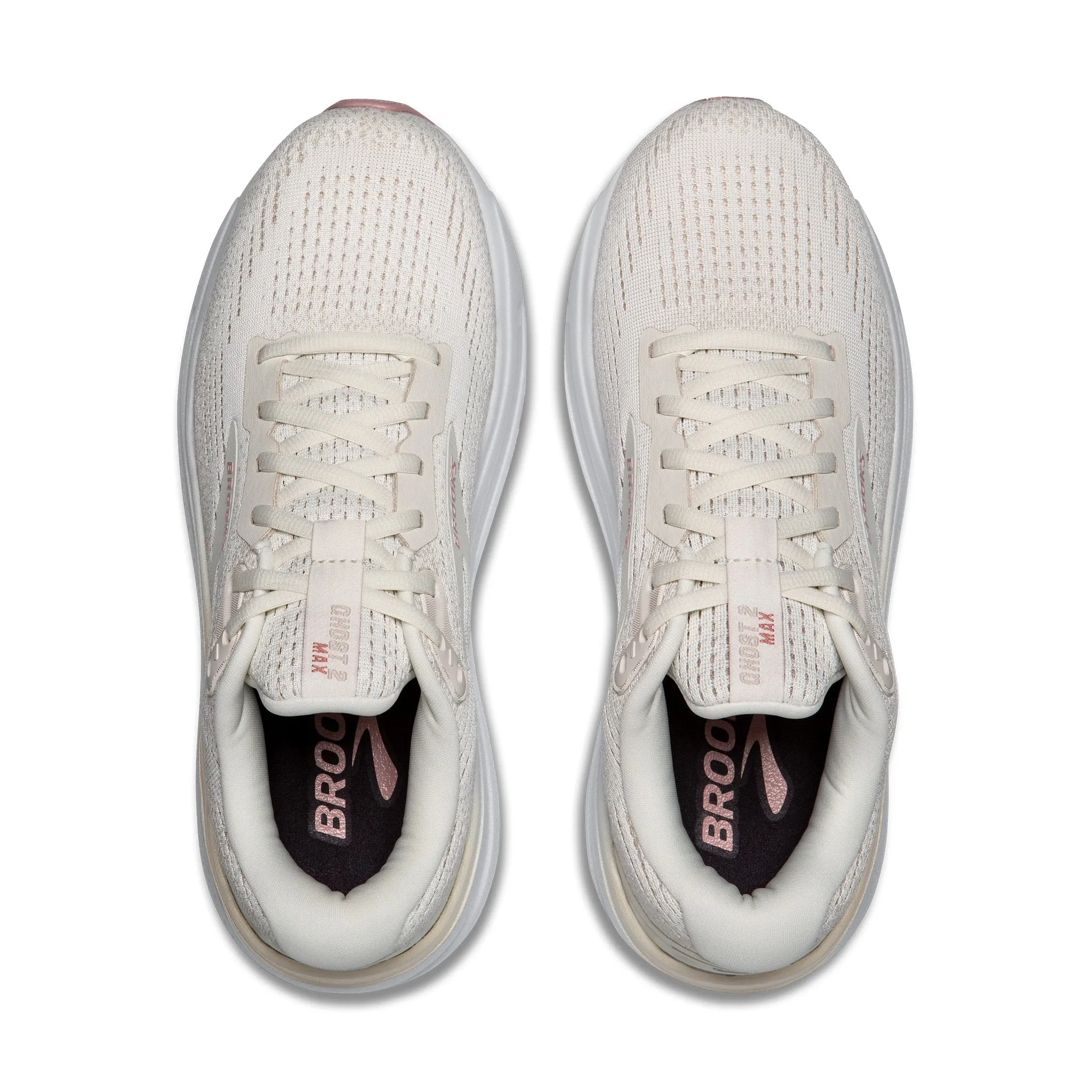 Brooks Women's Ghost Max 2 Coconut Milk / Gray / Zephyr Stabilizer Heel Cup