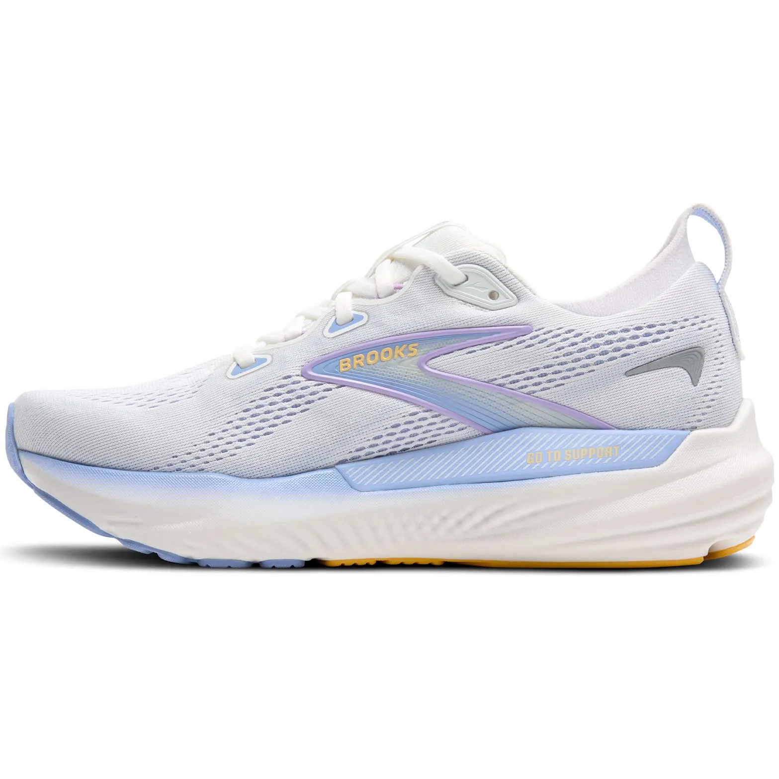 Women's Glycerin GTS 22 Running Shoes White / Blue Heron / Apricot weekday run Optimal Comfort