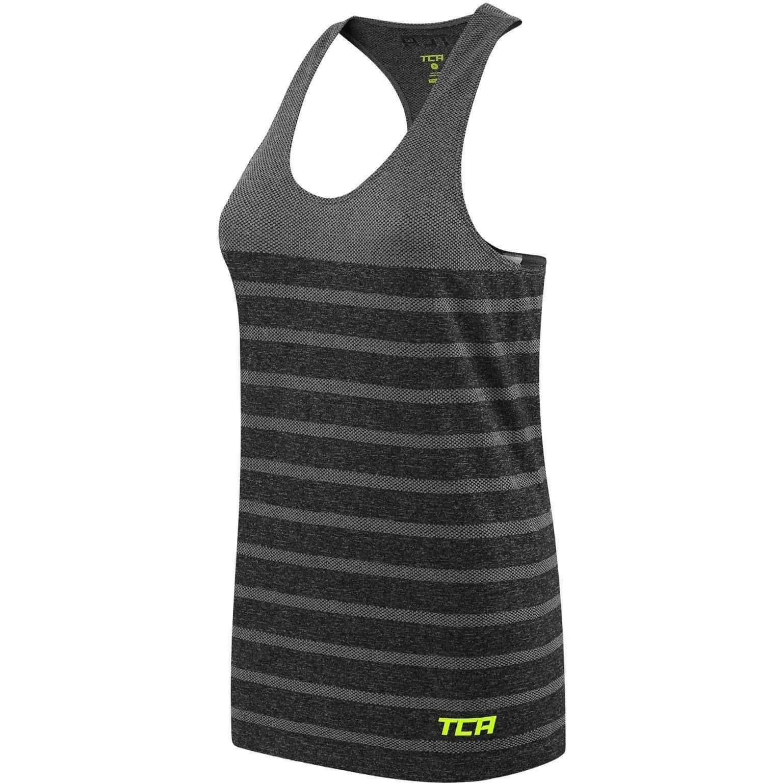 TCA QuickDry SuperKnit Womens Running Vest Tank Top - Grey Travel Essential single crewed
