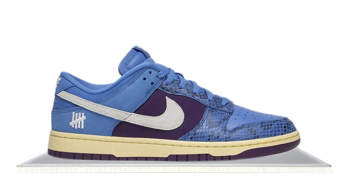 Dunk Low x Undefeated 5 On It Blue Rubber Tread Pattern light feel