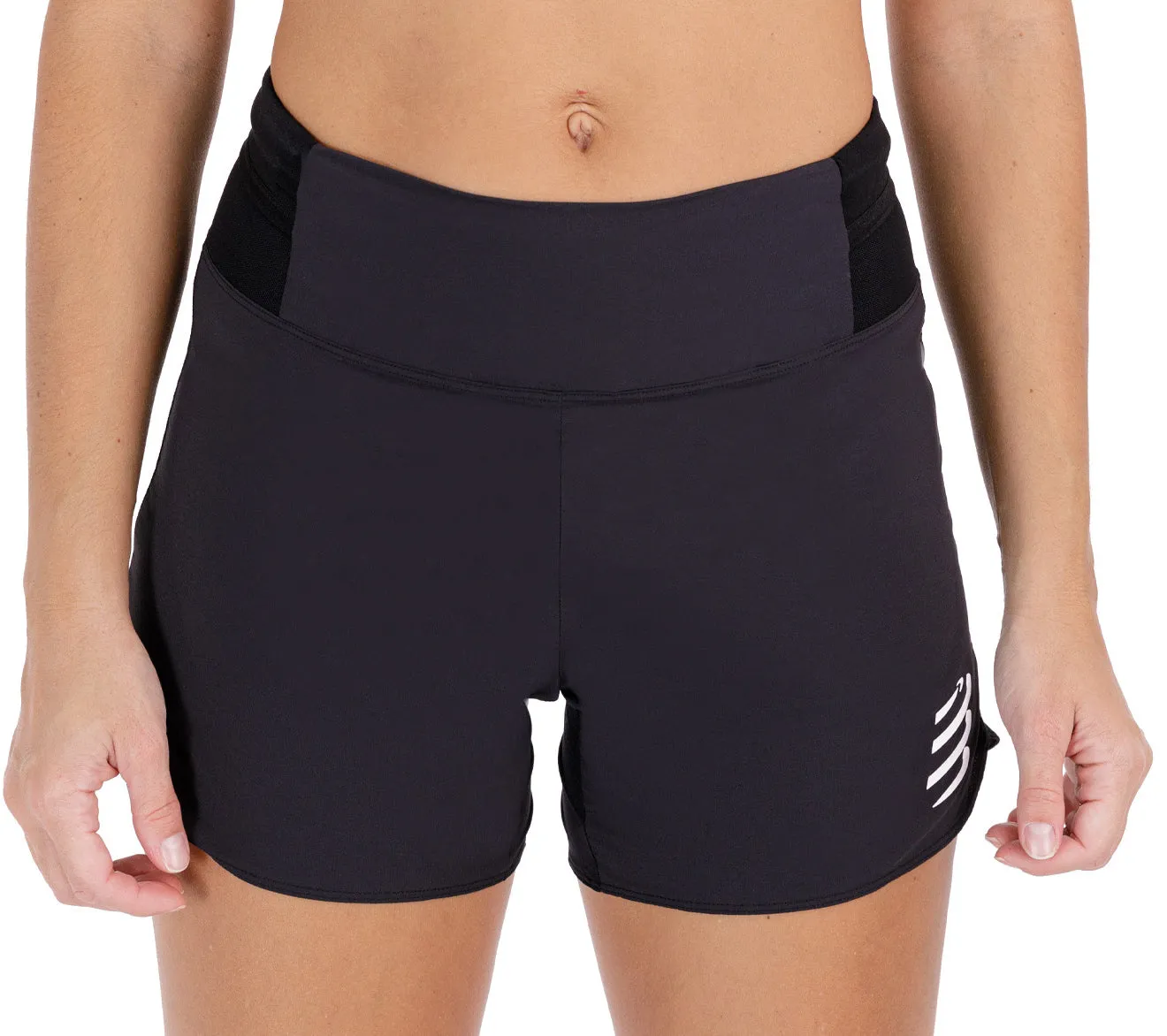 Easy Comfort Fit Relaxed Design Compressport Performance Womens Running Shorts - Black