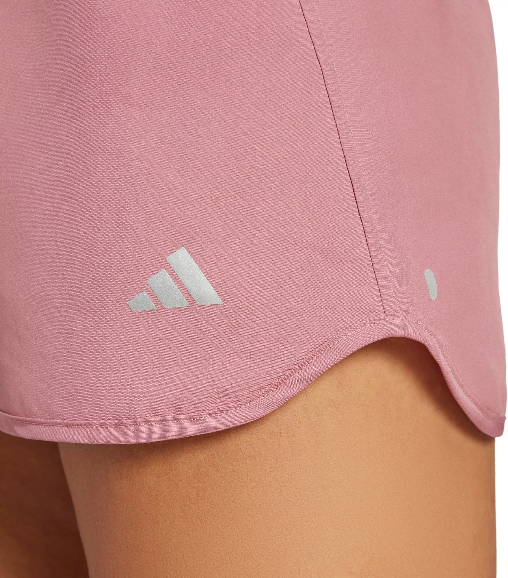 adidas Run It 3 Inch Womens Running Shorts - Pink ribbed texture Breezy Layer Fit