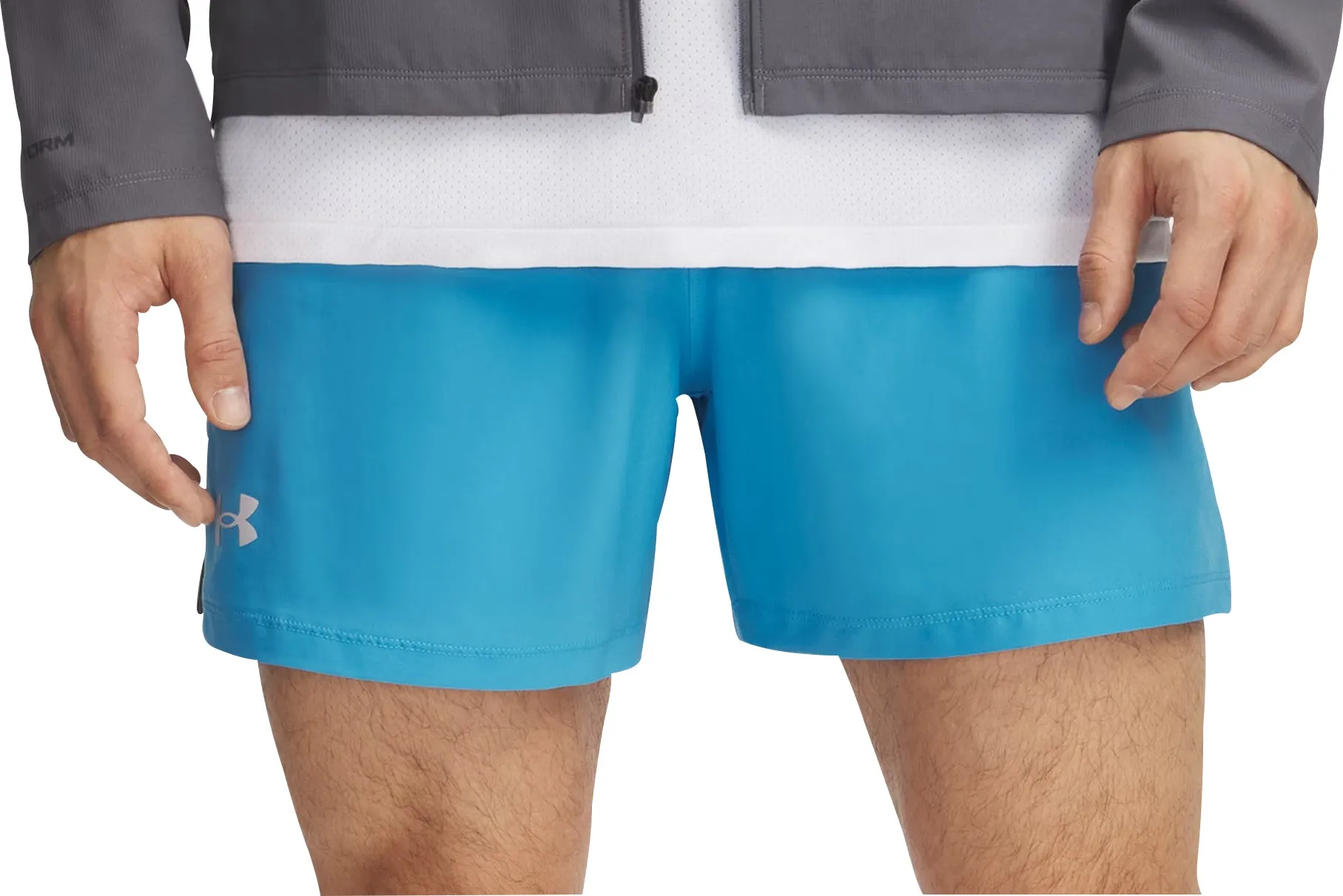 Unique Piece Mid Rise Under Armour Launch 5 Inch Mens Running Shorts - Blue