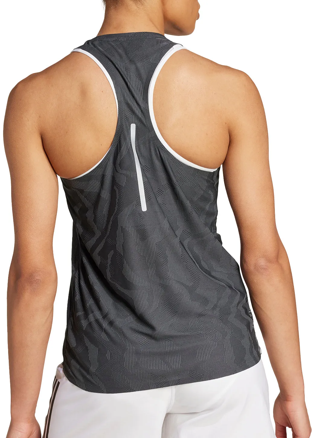 Performance Fit adidas Ultimate HEAT.RDY Engineered Womens Running Vest Tank Top - Grey