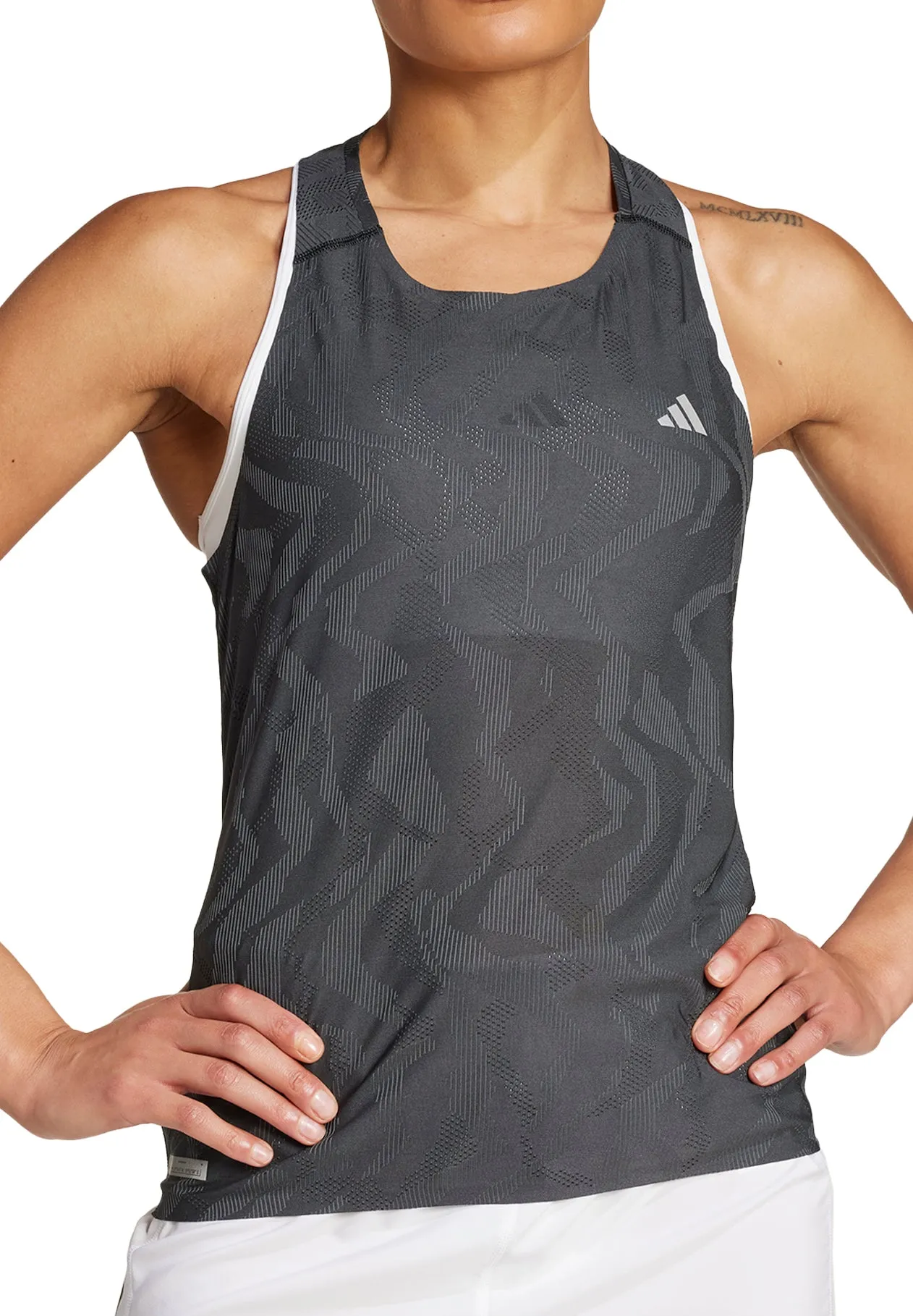 Dull color high altitude use adidas Ultimate HEAT.RDY Engineered Womens Running Vest Tank Top - Grey