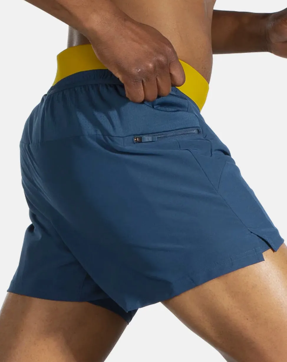 cycling attire Quick Absorption Brooks 5 Inch Sherpa 2 In 1 Mens Running Shorts - Blue