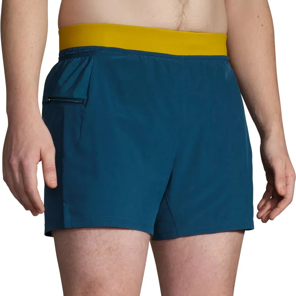 Brooks 5 Inch Sherpa 2 In 1 Mens Running Shorts - Blue Shock Dispersing Architecture Quick Absorption