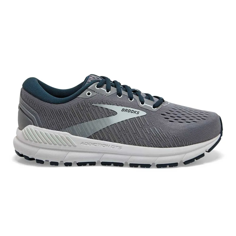 Lightweight Foam Cushioning Women's Addiction GTS 15 Running Shoe- Grey/Navy/Aqua- Narrow (2A)