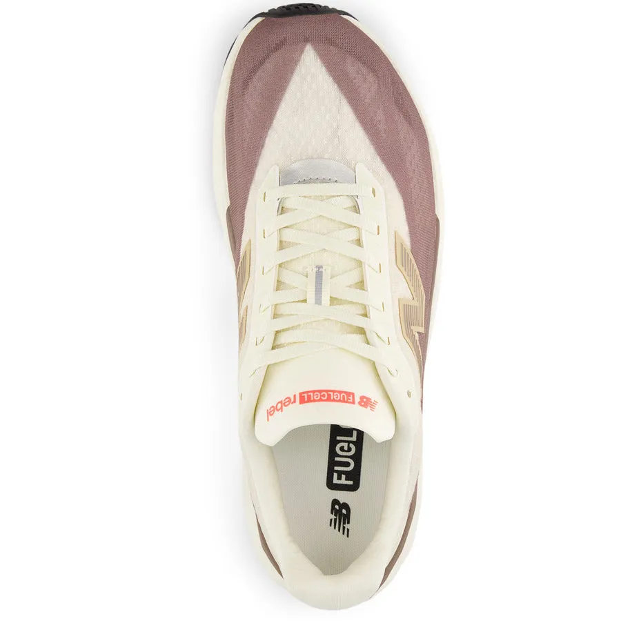 agility enhancement Mobility - improving Women's FuelCell Rebel v5 Running Shoes Angora / Earth Shadow / Sea Salt