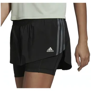 Snag Free Fabric Technology Easy Style adidas Run Icons 3 Stripes Womens Running Skort - Black