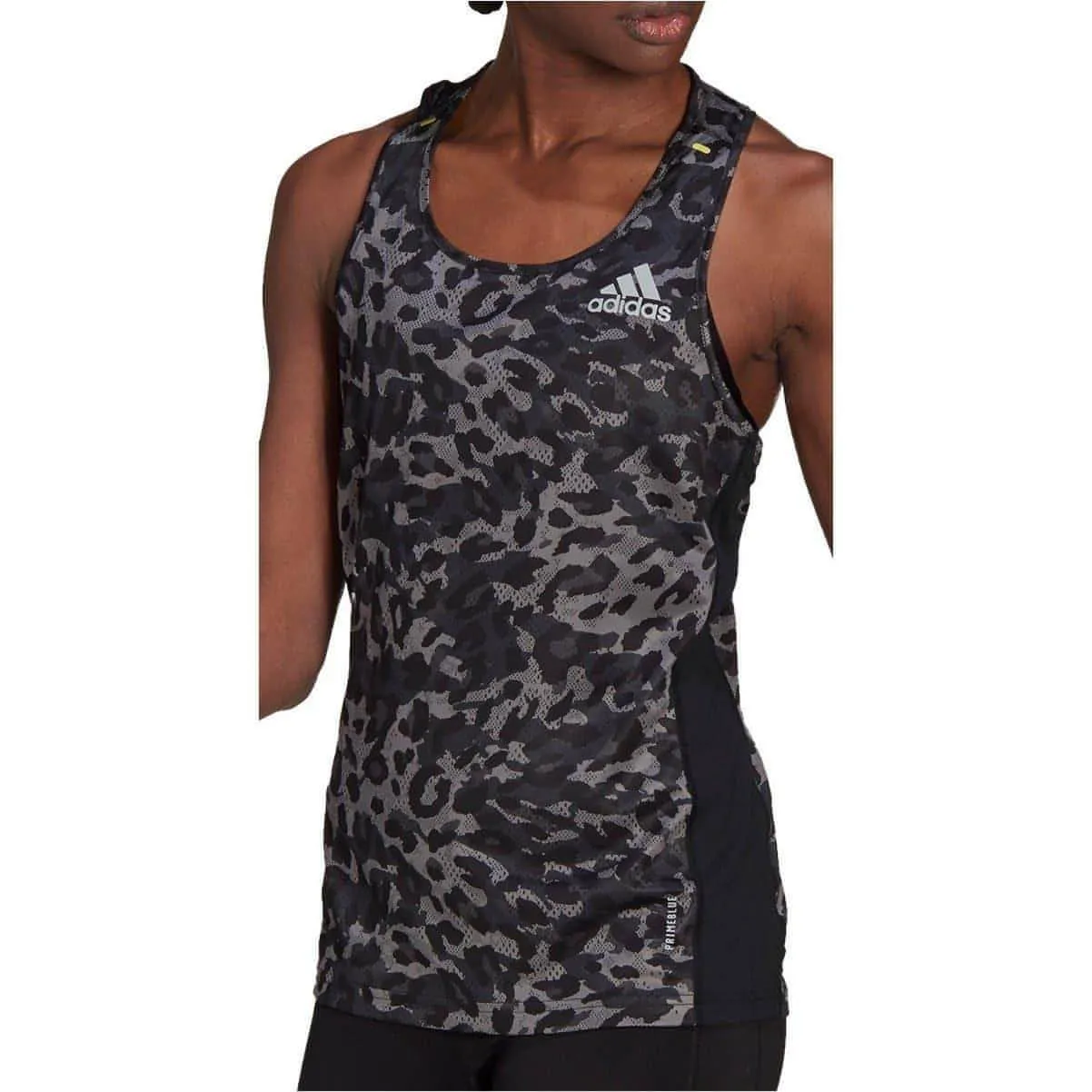 Ornamental High Strength Thread adidas Fast Graphic Womens Running Vest Tank Top - Grey