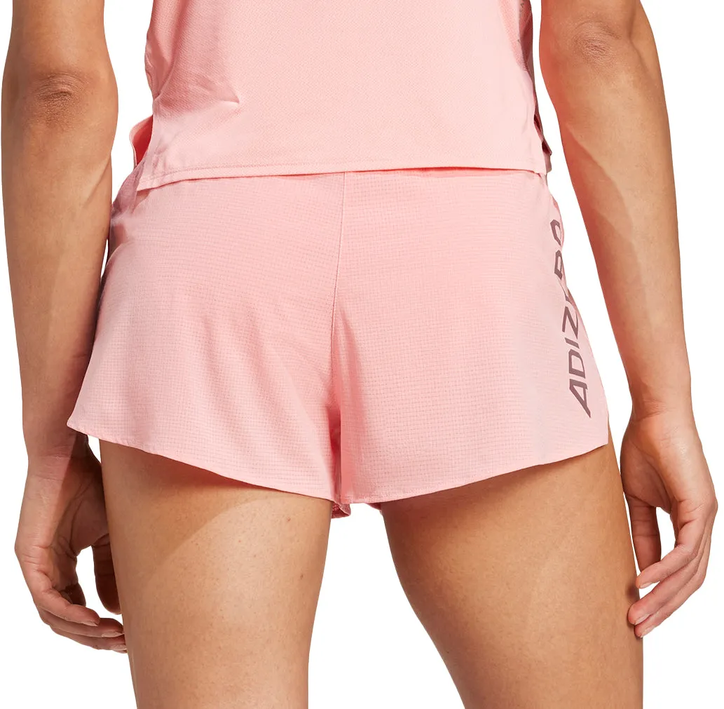 Abrasion Defying Knee Patches adidas Adizero Gel Womens Running Shorts - Pink
