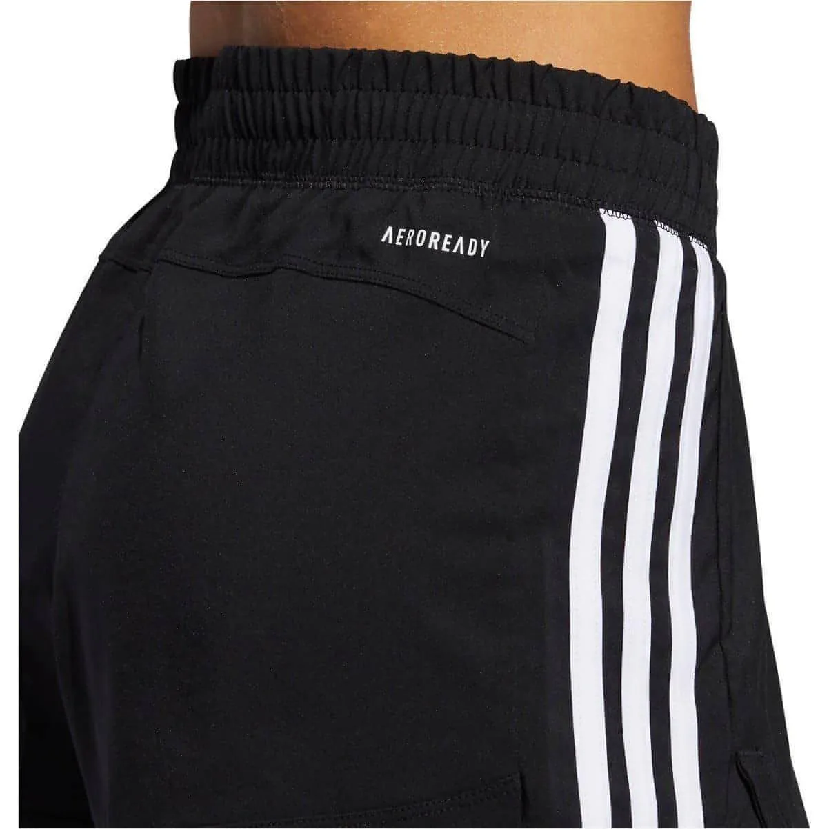 hang dry adidas Pacer 3 Stripes Woven 2 In 1 Womens Training Shorts - Black
