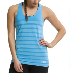 Non Restrictive Cut TCA QuickDry SuperKnit Womens Running Vest Tank Top - Blue