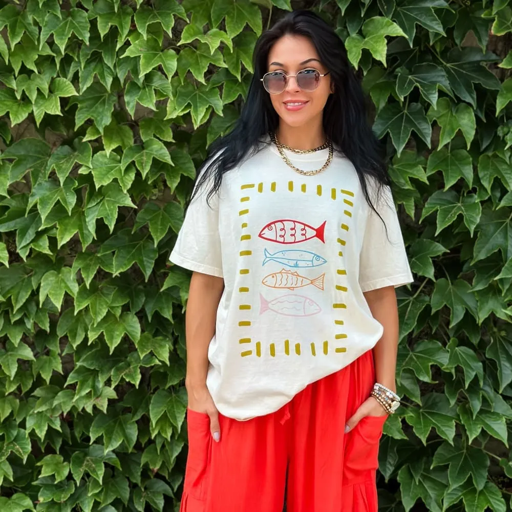 Colorful Catch Tee Hygroscopic Fiber